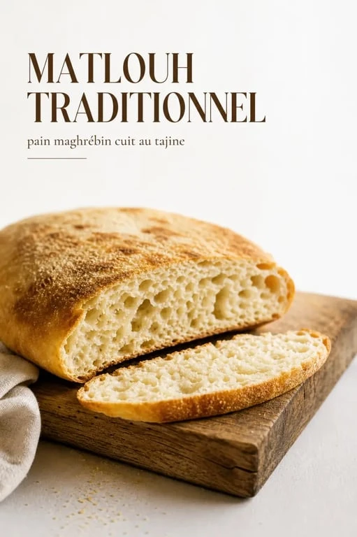 Pain matlouh traditionnel maghrébin fait maison, doré et moelleux