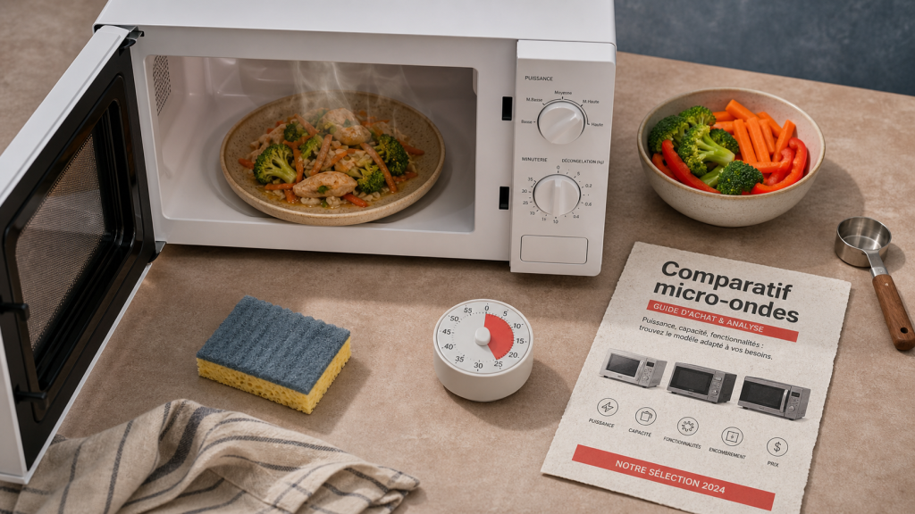 Meilleur micro ondes rapport qualité prix 23 L 900 W, micro-ondes compact ouvert
