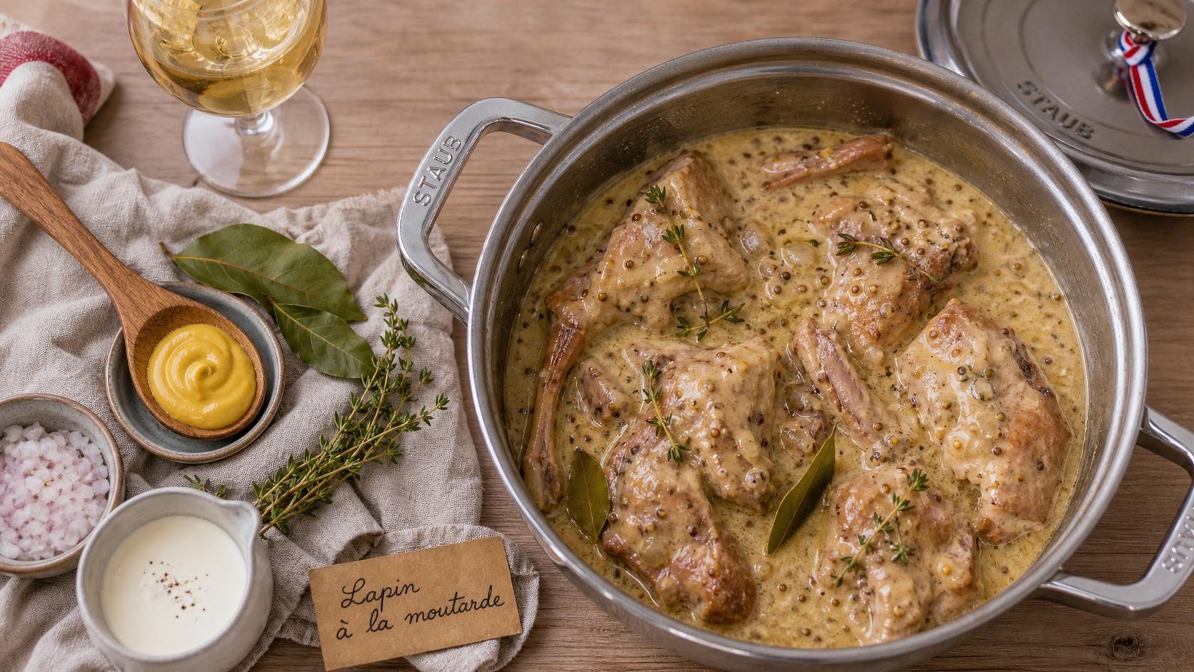 Meilleure recette de lapin au Cookeo à la moutarde, viande tendre en sauce