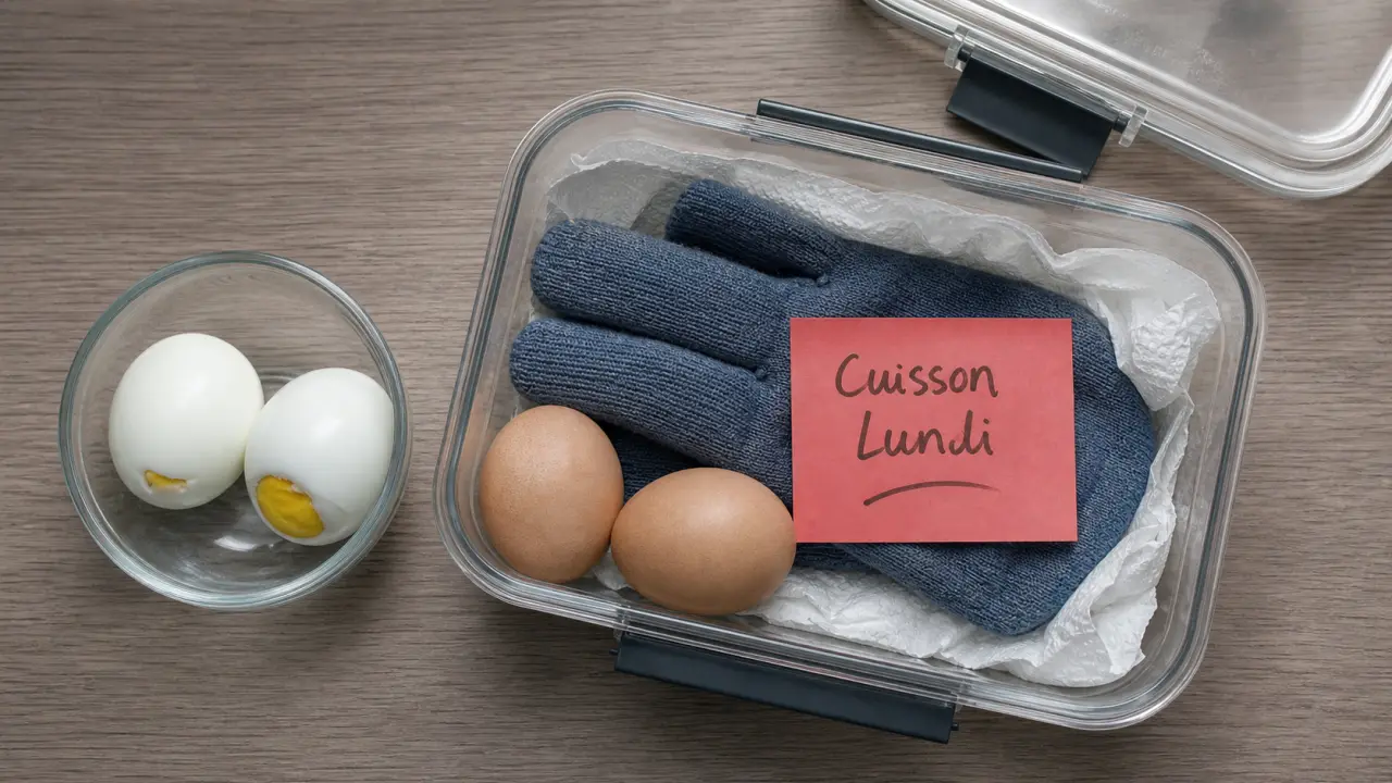 Œufs durs : combien de temps au frigo, 1 semaine avec coquille