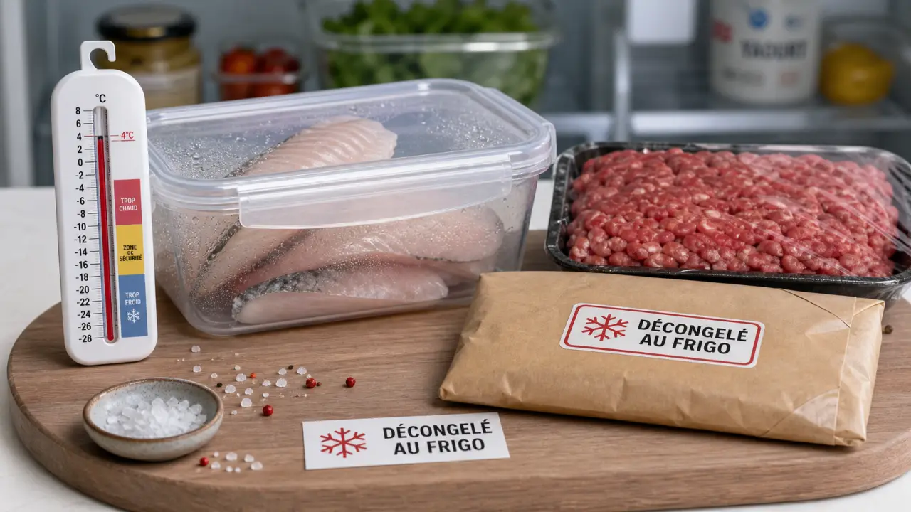 Produit décongelé combien de temps au frigo : poisson et viande au froid 4°C, sécurité