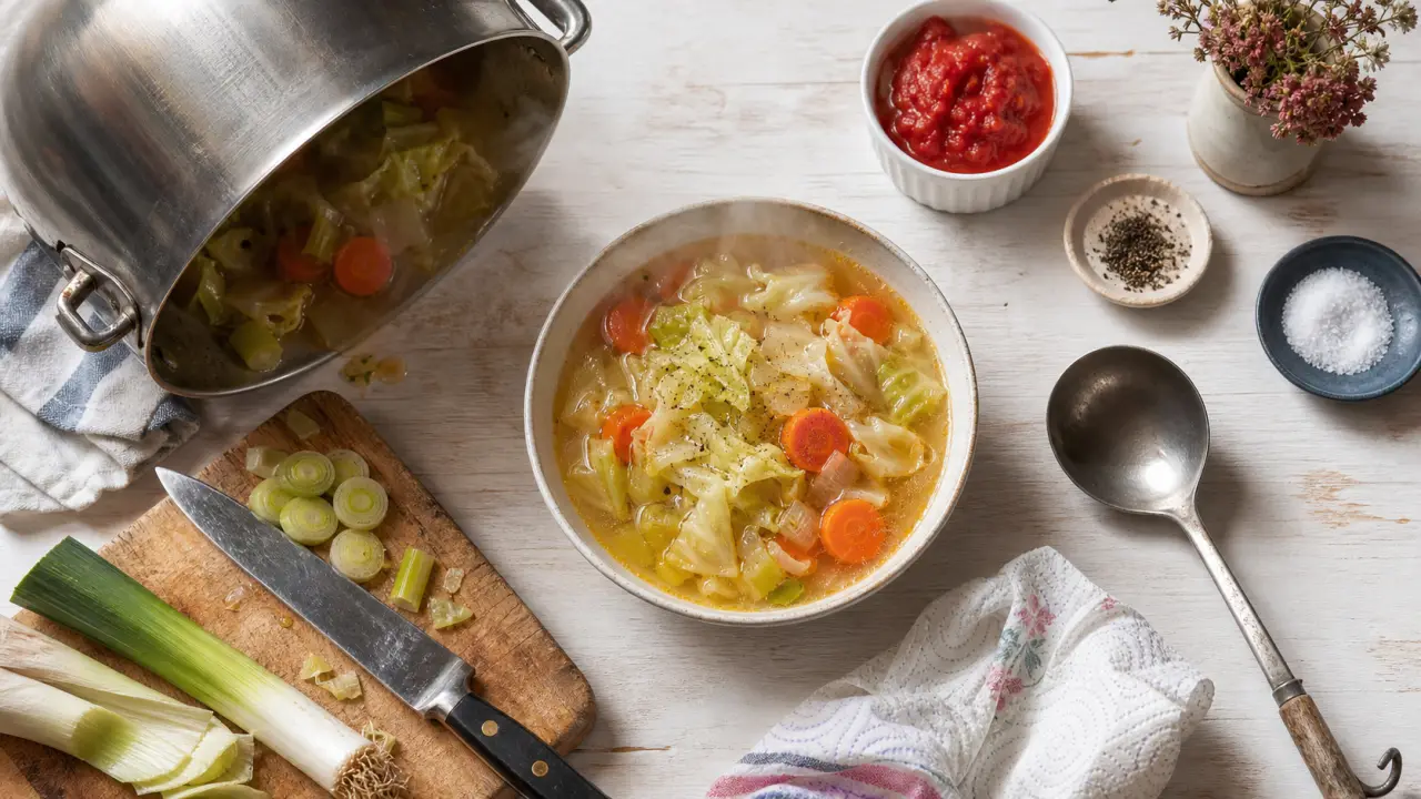 Recette la soupe aux choux maison, bol fumant aux choux