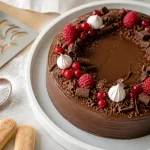 Décoration gâteau anniversaire fait maison avec sucre glace et fruits rouges