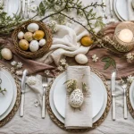 Décoration maison Pâques : table lumineuse et déco sans surcharge