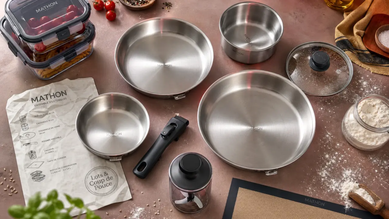 Ustensiles de cuisine Mathon : lots inox et remises
