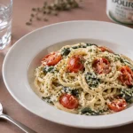 Boursin recettes cuisine : pâtes crémeuses au Boursin, ail et fines herbes