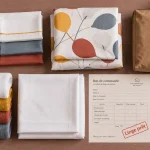 Location linge de maison : linge plié prêt sur table